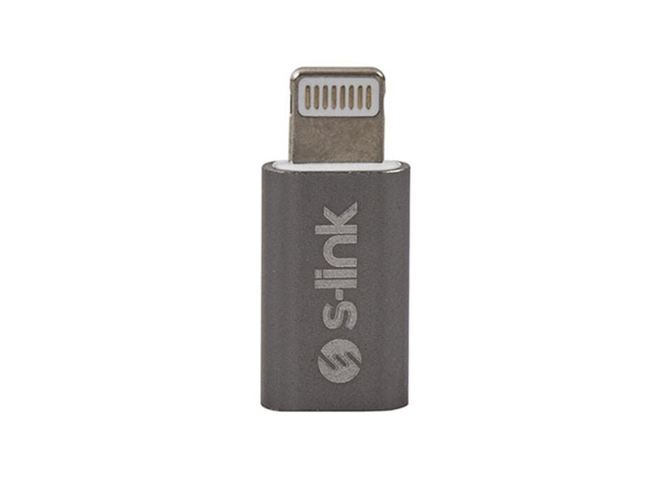 S-link SL-TA20M Gümüş Metal Gövde MicroUSB 5pin F to Lightning M Çevirici