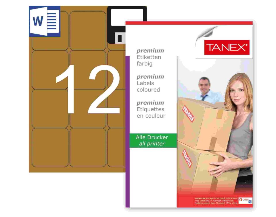 TW-2012 63,5x72 mm KRAFT LASER ETİKET