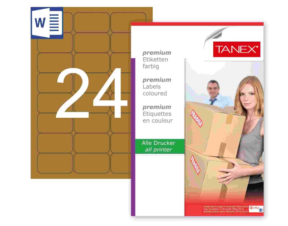 TW-2024 64x34 mm KRAFT LASER ETİKET