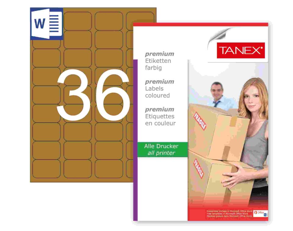 TW-2036 45x30 mm KRAFT LASER ETİKET