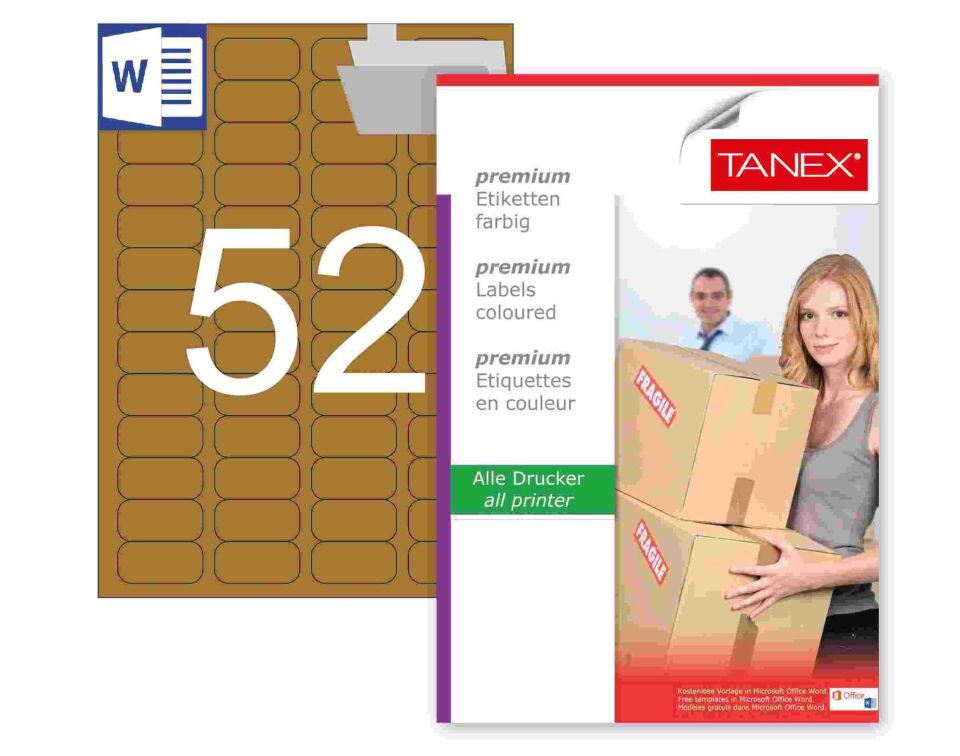 TW-2052 46,4x21,2 mm KRAFT LASER ETİKET