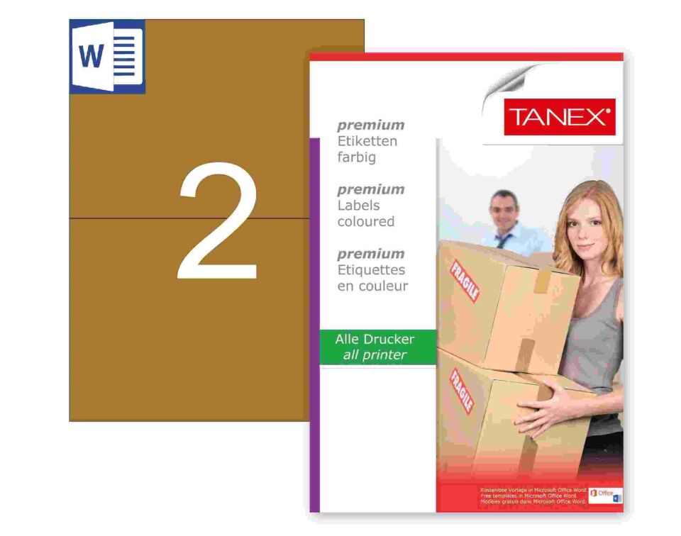 TW-2102 210x148,5 mm KRAFT LASER ETİKET