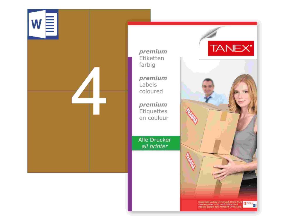 TW-2204 105x148,5 mm KRAFT LASER ETİKET