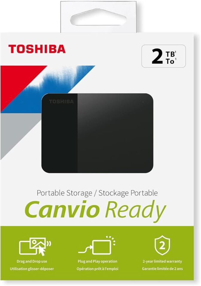 Toshiba 2TB Canvio Ready 2.5'' Gen1 USB 3.2 Harici Harddisk (HDTP320EK3AA)