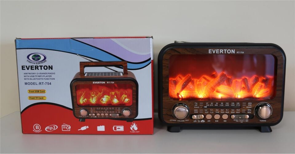 Everton Rt-754  Bluetooth Fm-Usb-Tf-Aux  Şarjlı Nostaljik Radyo