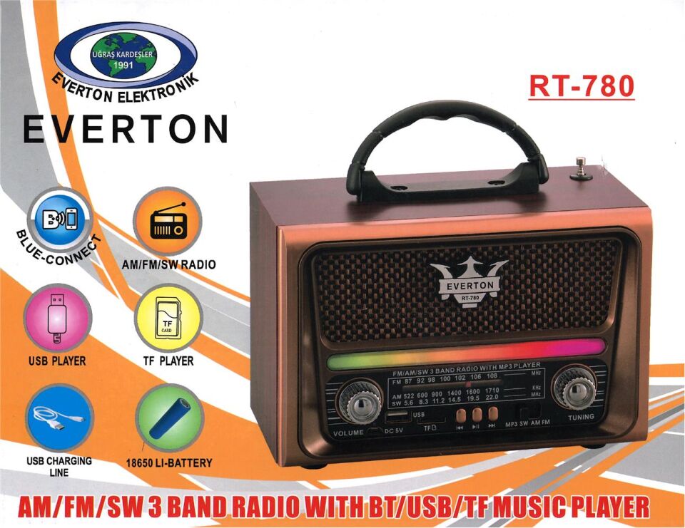 Everton RT-780  Bluetooth-USB-SD-FM Nostaljik Radyo