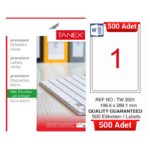 TANEX TW-2001 199,6x289,1 mm Inkjet / Laser A4 Etiket YETKİLİ SATICI (500 Adet)