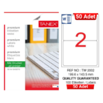 TANEX TW-2002 199,6x143,5 mm Inkjet / Laser A4 Etiket YETKİLİ SATICI (50 Adet)