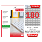 TANEX TW-2060 30x9 mm Inkjet / Laser A4 Etiket YETKİLİ SATICI (100 Adet)