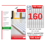 TANEX TW-2280 22x12 mm Inkjet / Laser A4 Etiket YETKİLİ SATICI (100 Adet)