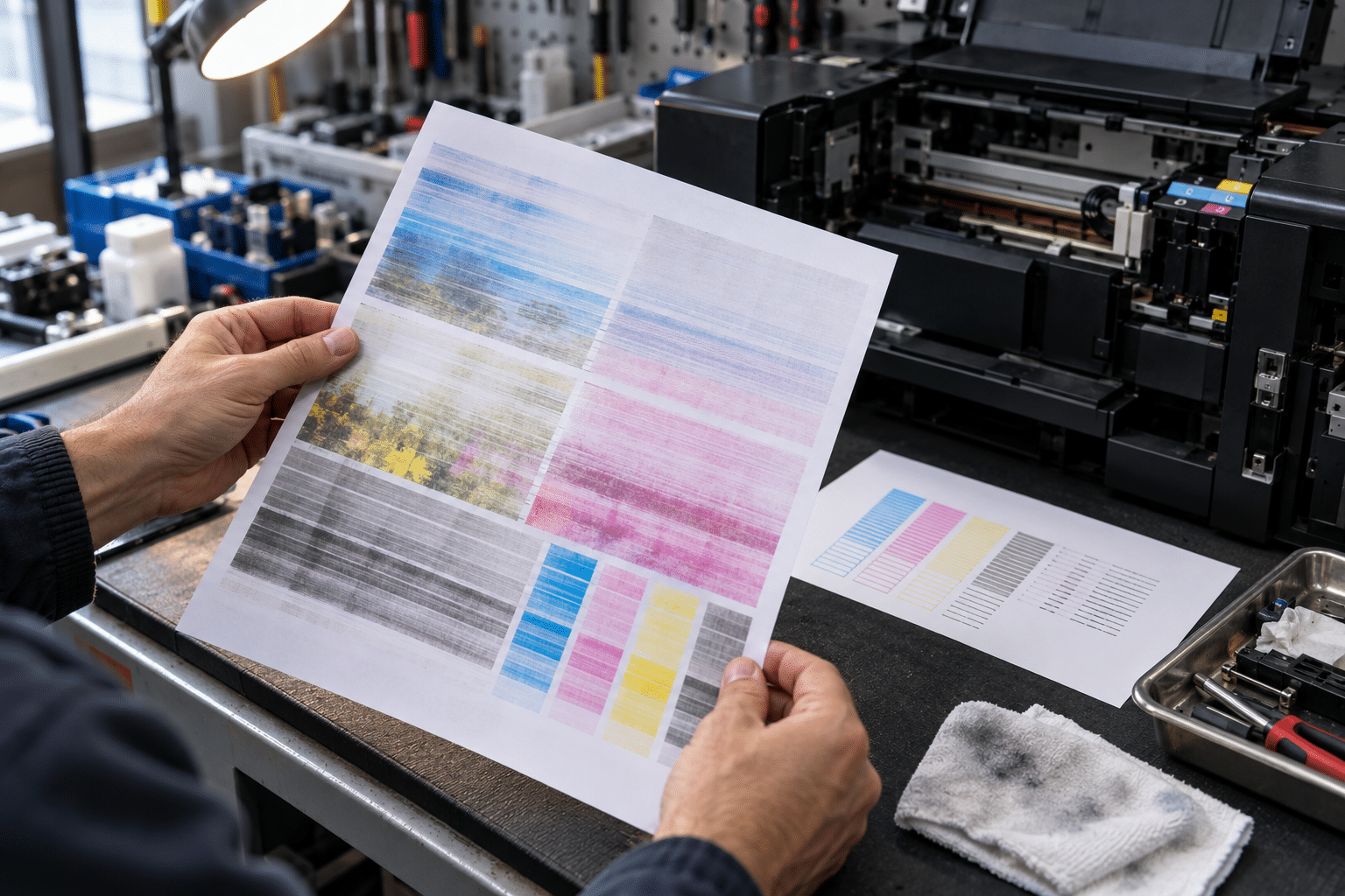 Epson yazıcıda baskı çizgisi solukluk ve renk bozukluğu kontrolü