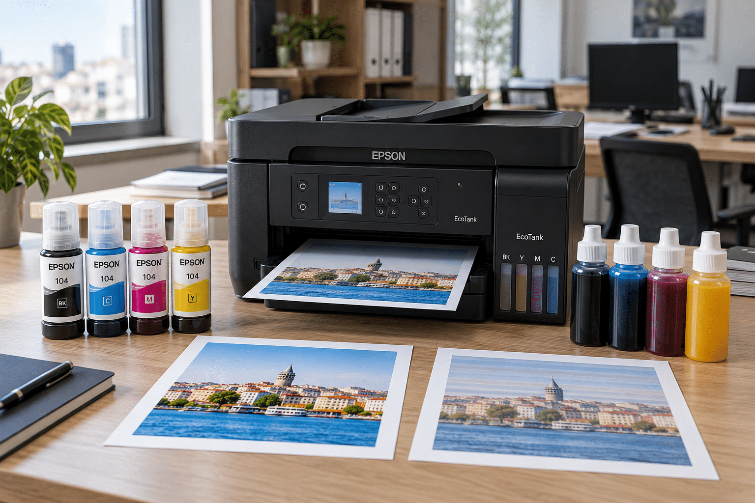Orijinal Epson mürekkep ile muadil mürekkep baskı kalitesi karşılaştırması